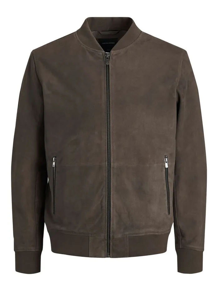 Jackets JACK and JONES Mens GOAT SUEDE JACKET Brown Asphalt