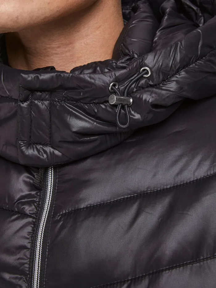 Jackets JACK and JONES Mens HOODED RECYCLED POLYESTER PUFFER JACKET Black Black