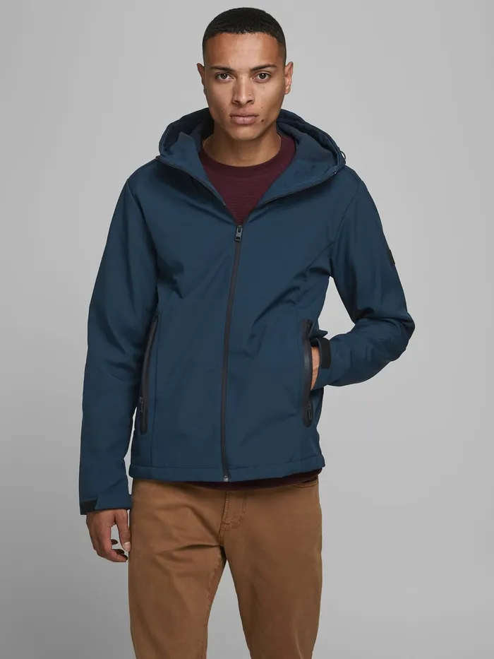Jackets JACK and JONES Mens HOODED SOFTSHELL JACKET
