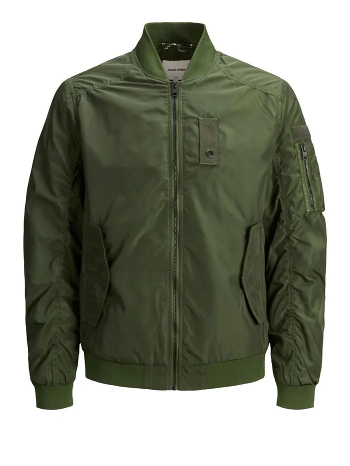 Jackets JACK and JONES Mens LIGHTWEIGHT BOMBER JACKET Green Rifle Green