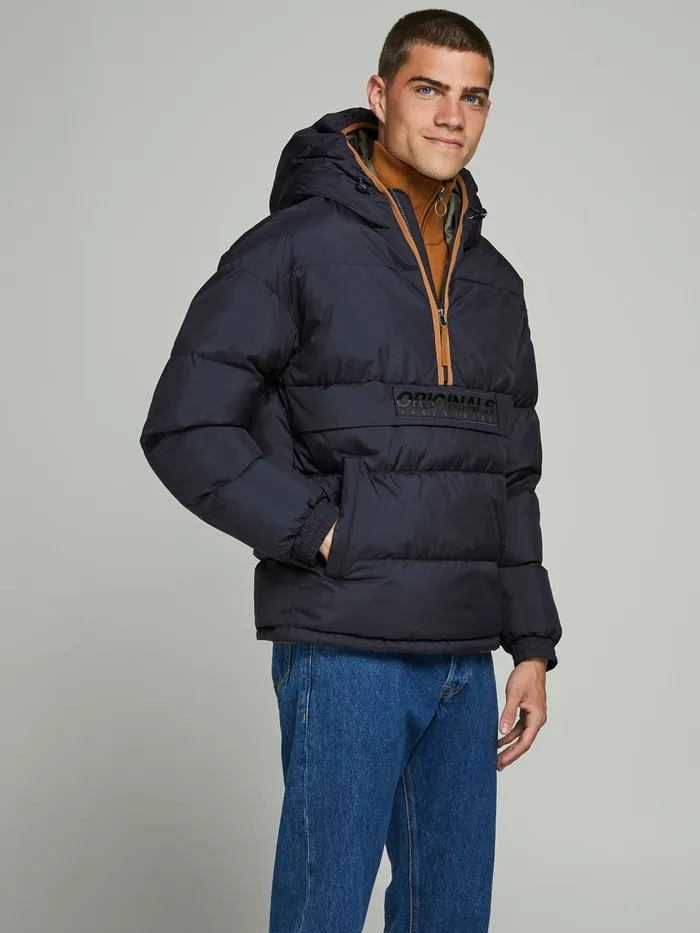 Jackets JACK and JONES Mens PADDED ANORAK Blue Dark Navy