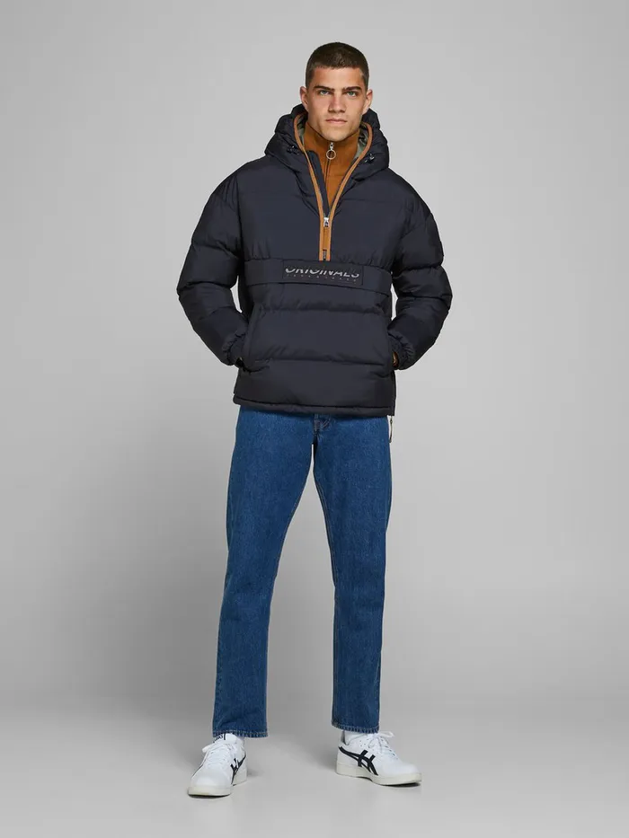 Jackets JACK and JONES Mens PADDED ANORAK Blue Dark Navy