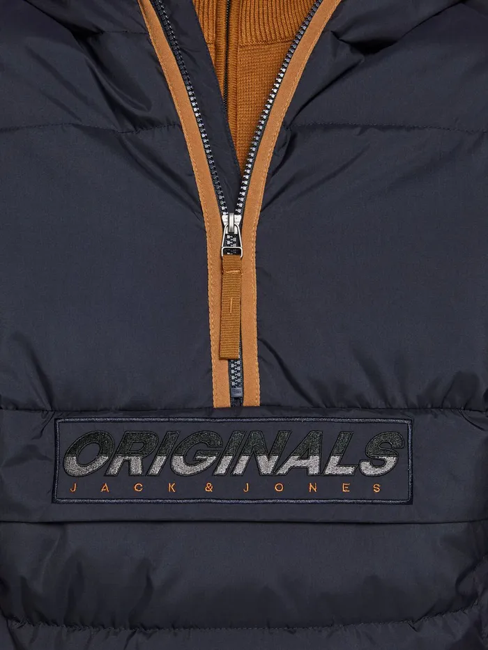 Jackets JACK and JONES Mens PADDED ANORAK Blue Dark Navy