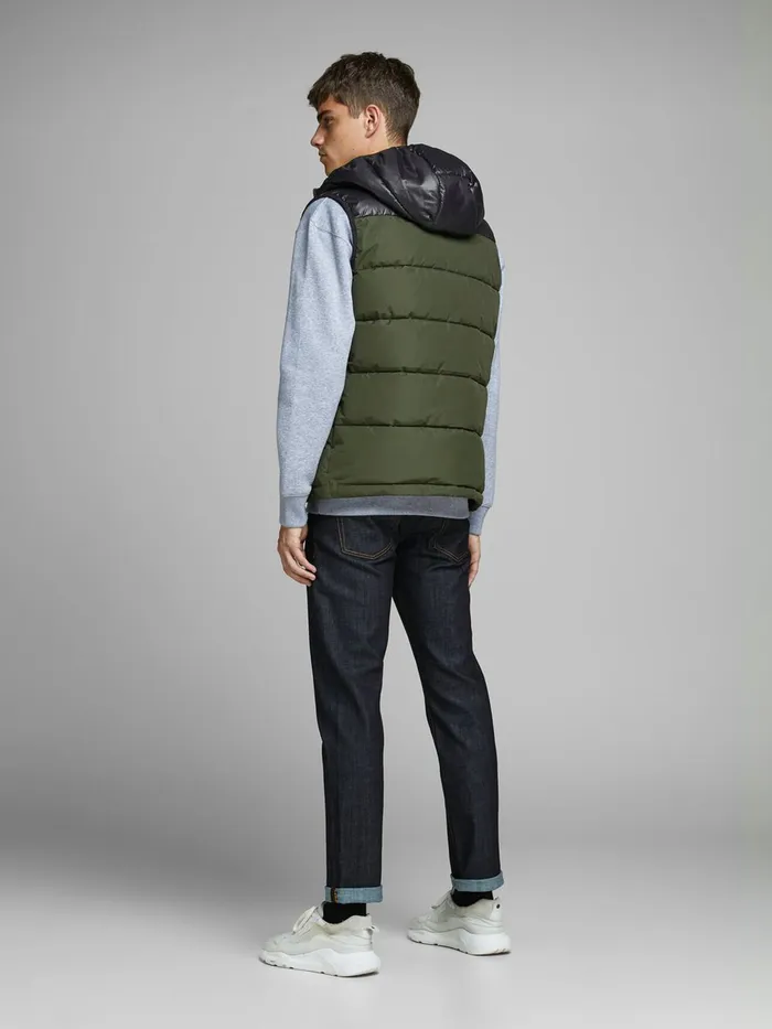 Jackets JACK and JONES Mens PUFFER GILET Green Forest Night