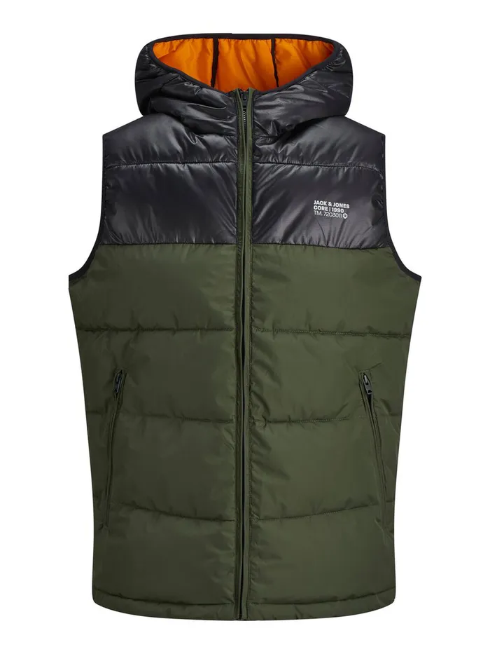 Jackets JACK and JONES Mens PUFFER GILET Green Forest Night