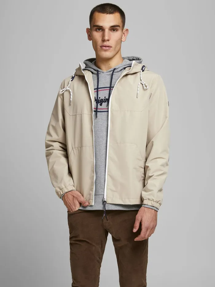 Jackets JACK and JONES Mens REINFORCED LIGHTWEIGHT JACKET Beige Crockery