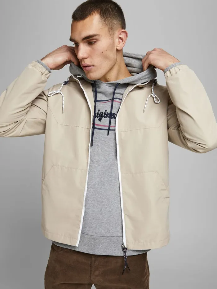 Jackets JACK and JONES Mens REINFORCED LIGHTWEIGHT JACKET Beige Crockery