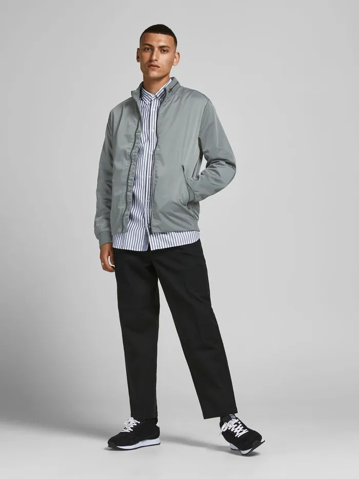 Jackets JACK and JONES Mens STAND COLLAR NAPOLEON POCKET JACKET Grey New Sage