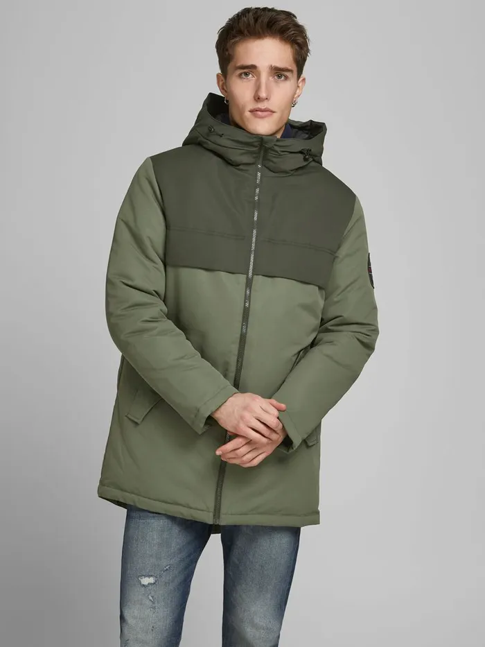 Jackets JACK and JONES Mens WARM PARKA Green Dusty Olive