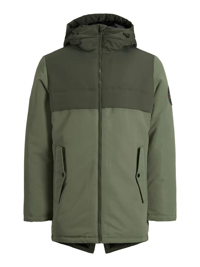 Jackets JACK and JONES Mens WARM PARKA Green Dusty Olive