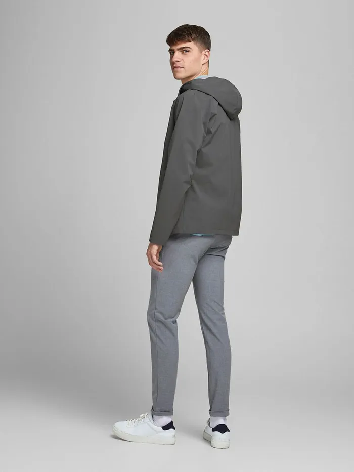 Jackets JACK and JONES Mens WATER REPELLANT SOFTSHELL JACKET Grey Asphalt