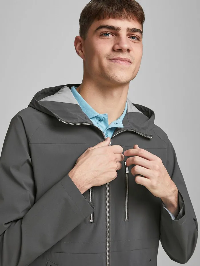 Jackets JACK and JONES Mens WATER REPELLANT SOFTSHELL JACKET Grey Asphalt