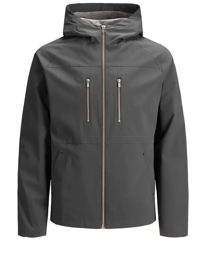 Jackets JACK and JONES Mens WATER REPELLANT SOFTSHELL JACKET Grey Asphalt