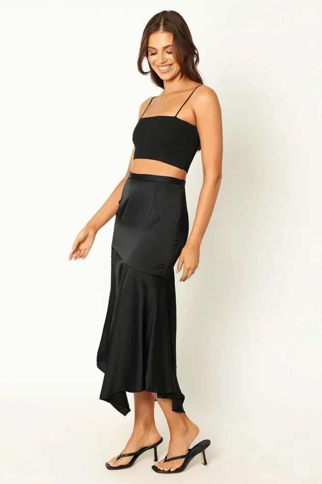 Jair Midi Skirt Black Women Skirts Petal and Pup