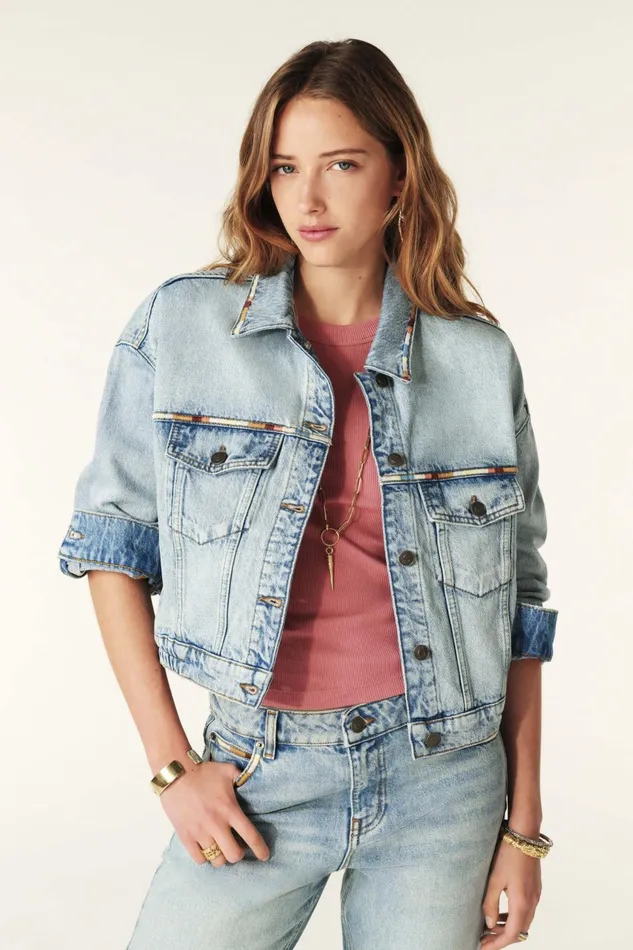 Jean Blazer Fox Blue Women Baandsh Jackets and Coats