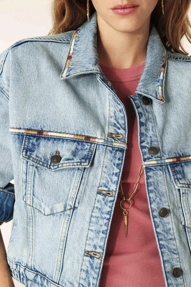 Jean Blazer Fox Blue Women Baandsh Jackets and Coats