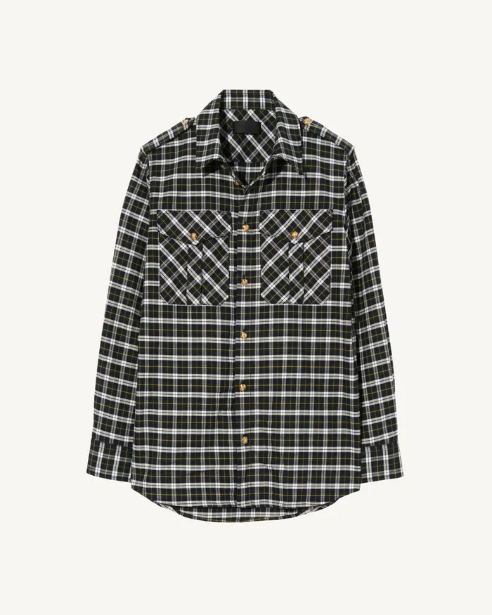 JEANETTE TOP Blackgreen Plaid Women Nili Lotan Tops