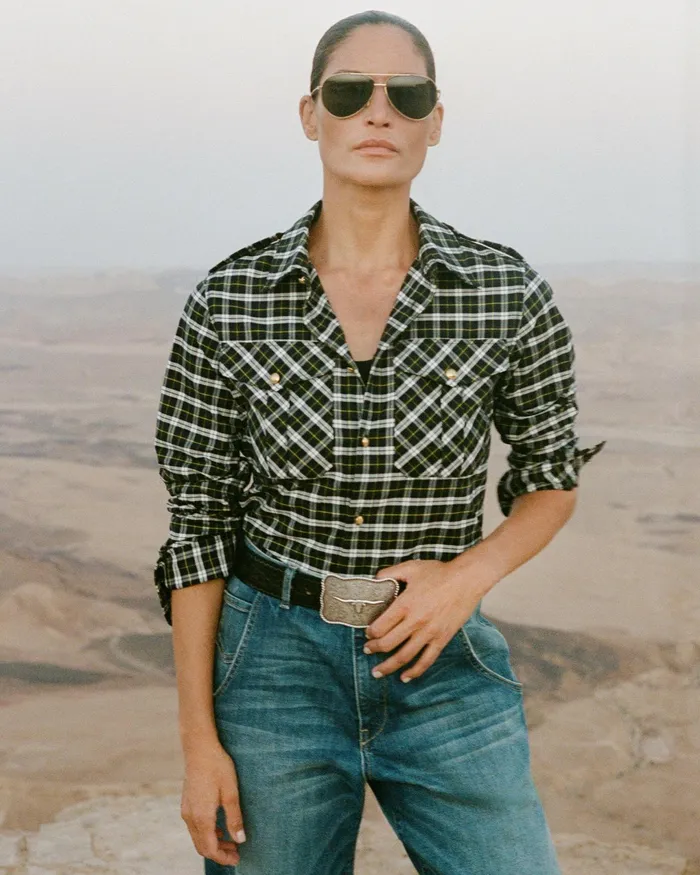 JEANETTE TOP Blackgreen Plaid Women Nili Lotan Tops