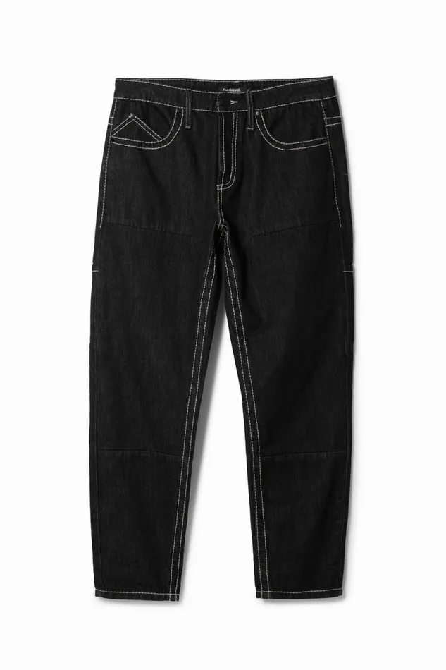 Jeans And Trousers Men Desigual Long Denim Pants With Pockets Black