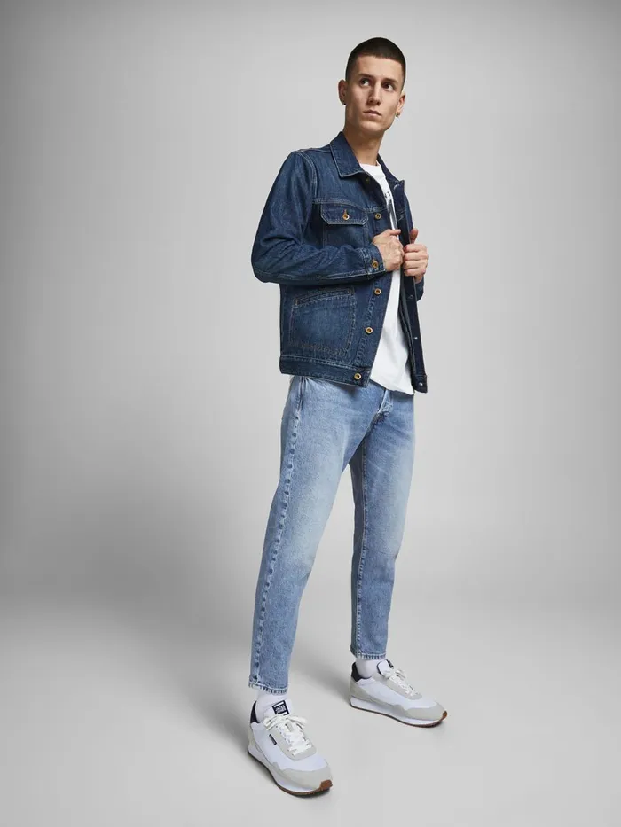 Jeans JACK and JONES Mens FRANK LEEN CJ 529 TAPERED FIT JEANS Blue Blue Denim