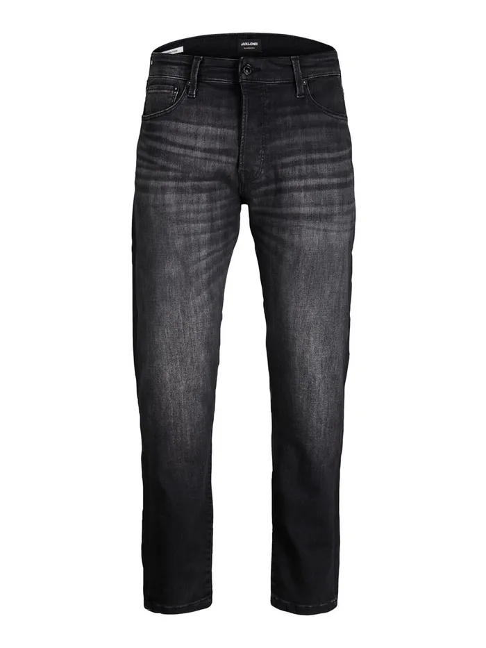 Jeans JACK and JONES Mens FRED ICON JOS 142 50SPS TAPERED FIT JEANS Black Black Denim
