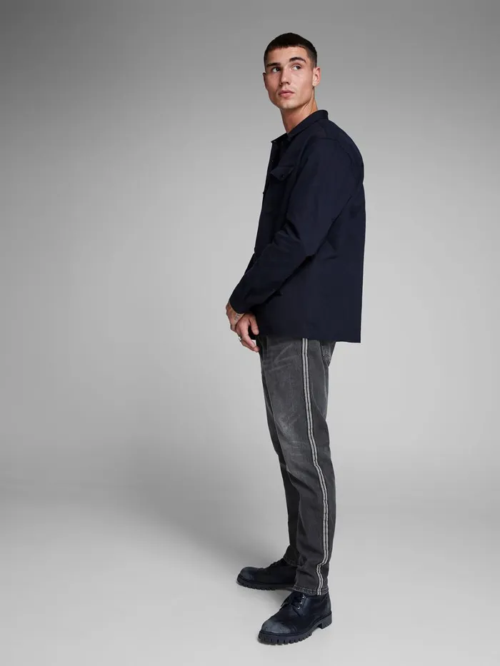 Jeans JACK and JONES Mens FRED ORIGINAL CR 091 TAPERED FIT JEANS Black Black Denim