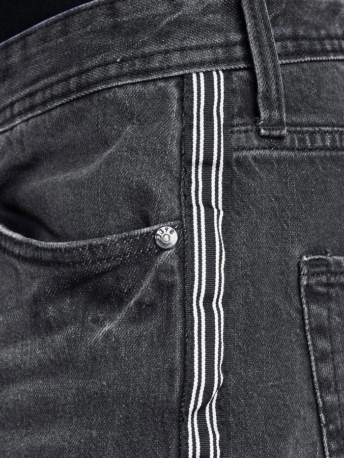 Jeans JACK and JONES Mens FRED ORIGINAL CR 091 TAPERED FIT JEANS Black Black Denim