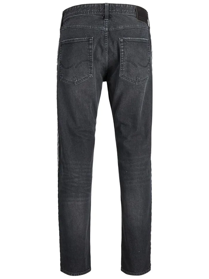 Jeans JACK and JONES Mens FRED ORIGINAL CR 091 TAPERED FIT JEANS Black Black Denim