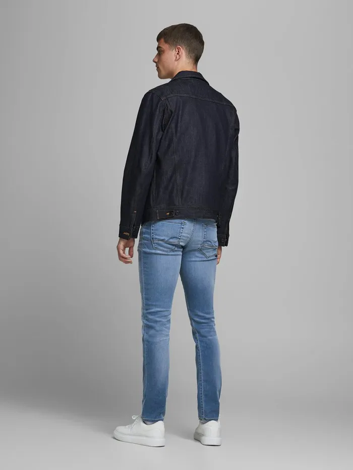 Jeans JACK and JONES Mens GLENN FOX JJ 241 INDIGO KNIT SLIM FIT JEANS Blue Blue Denim