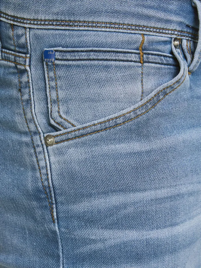 Jeans JACK and JONES Mens GLENN FOX JJ 241 INDIGO KNIT SLIM FIT JEANS Blue Blue Denim