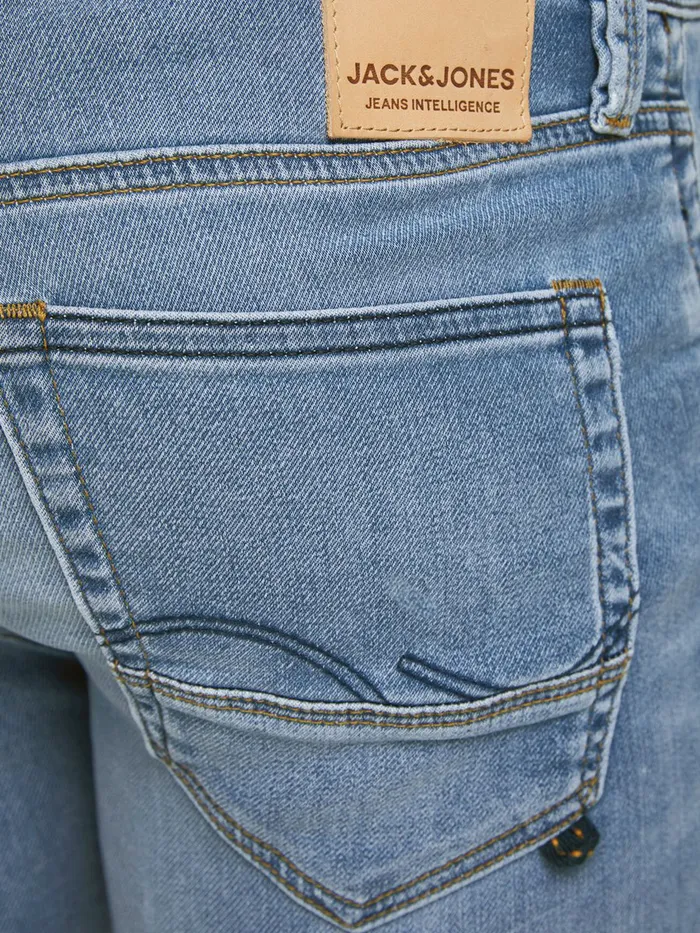 Jeans JACK and JONES Mens GLENN FOX JJ 241 INDIGO KNIT SLIM FIT JEANS Blue Blue Denim