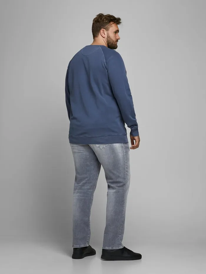 Jeans JACK and JONES Mens GLENN ICON PLUS SIZE SLIM FIT JEANS Grey Grey Denim