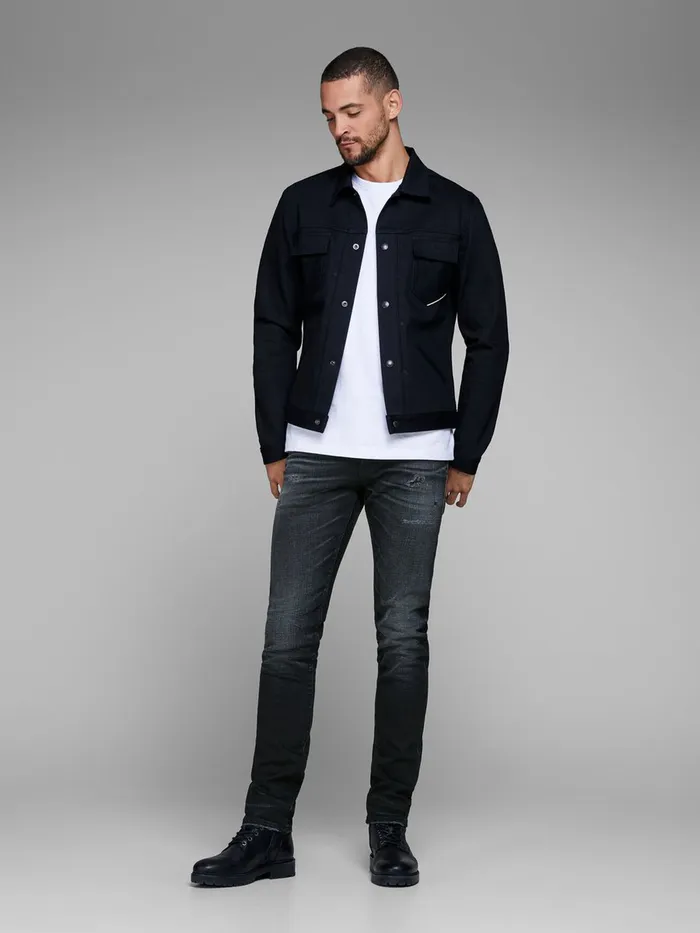 Jeans JACK and JONES Mens GLENN ROYAL R202 RDD SLIM FIT JEANS Black Black Denim