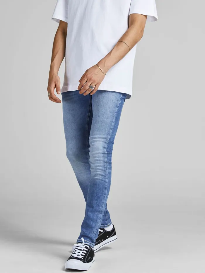 Jeans JACK and JONES Mens LIAM ORIGINAL AM 015 SKINNY FIT JEANS Blue Blue Denim