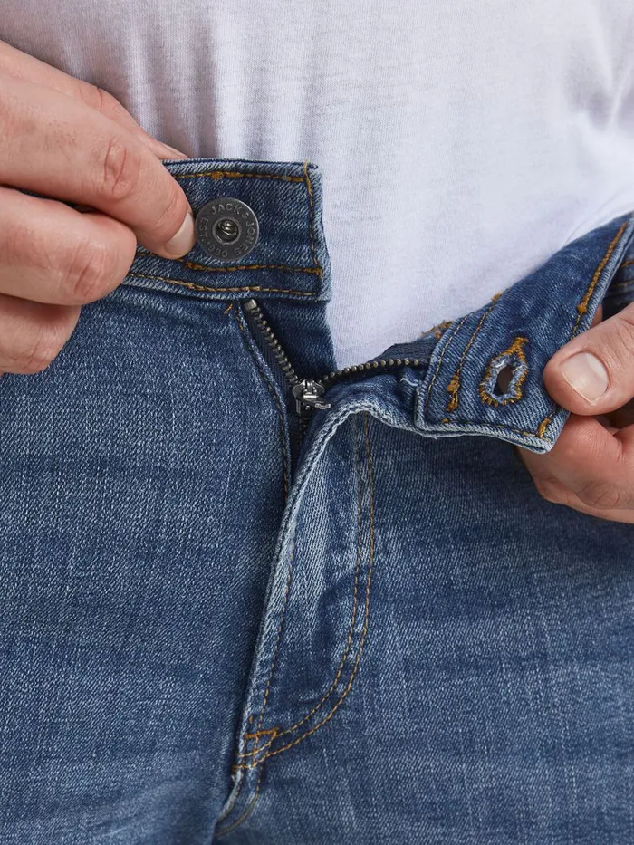 Jeans JACK and JONES Mens LIAM ORIGINAL AM 714 PLUS SIZE SKINNY FIT JEANS Blue Blue Denim