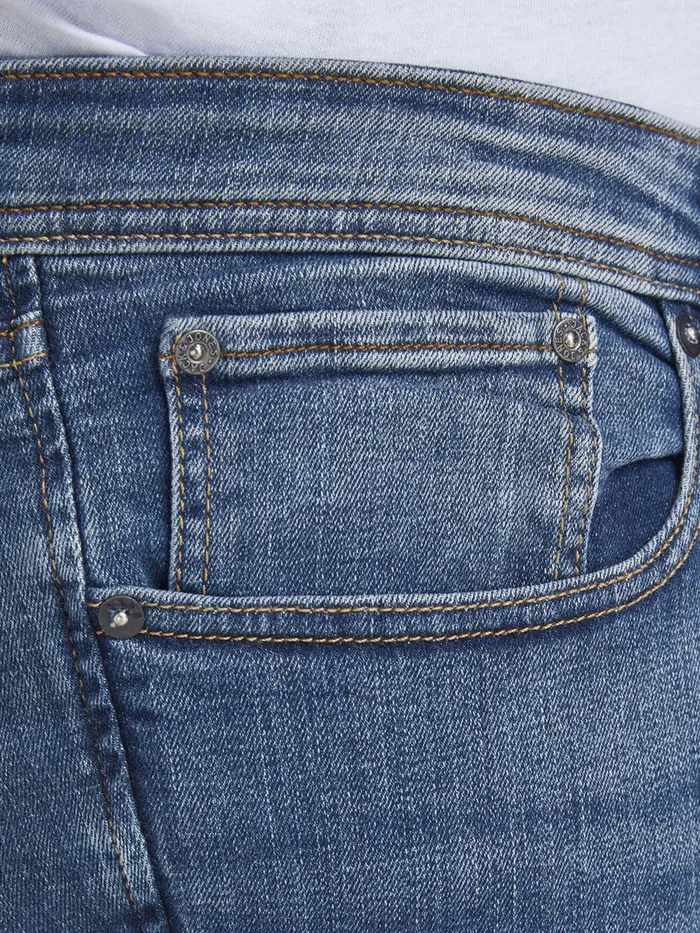 Jeans JACK and JONES Mens LIAM ORIGINAL AM 714 PLUS SIZE SKINNY FIT JEANS Blue Blue Denim