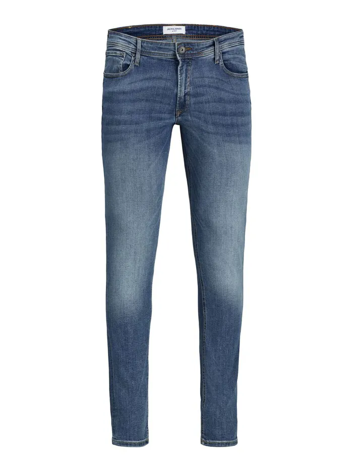 Jeans JACK and JONES Mens LIAM ORIGINAL AM 714 PLUS SIZE SKINNY FIT JEANS Blue Blue Denim