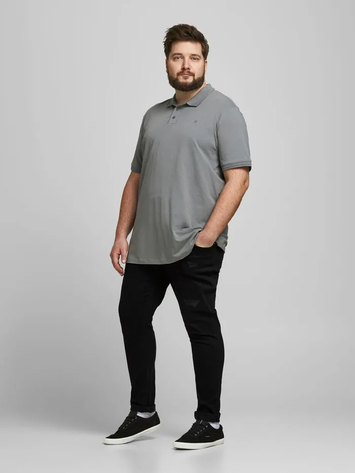 Jeans JACK and JONES Mens LIAM ORIGINAL NA 042 PLUS SIZE SKINNY FIT JEANS Black Black Denim
