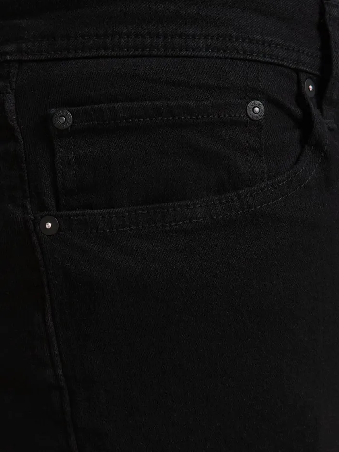 Jeans JACK and JONES Mens LIAM ORIGINAL NA 042 PLUS SIZE SKINNY FIT JEANS Black Black Denim