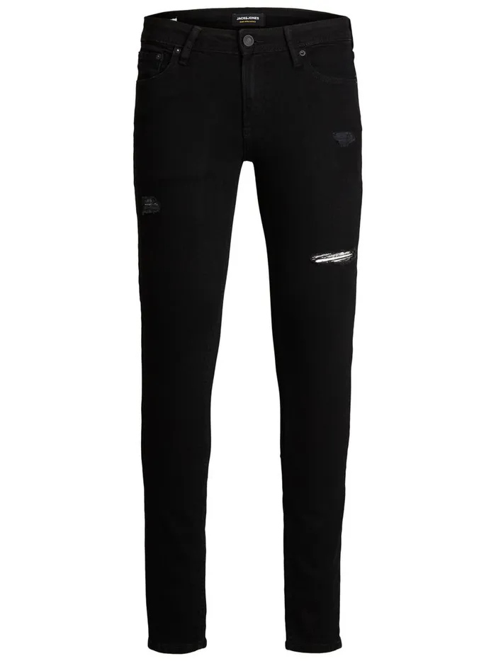 Jeans JACK and JONES Mens LIAM ORIGINAL NA 042 PLUS SIZE SKINNY FIT JEANS Black Black Denim