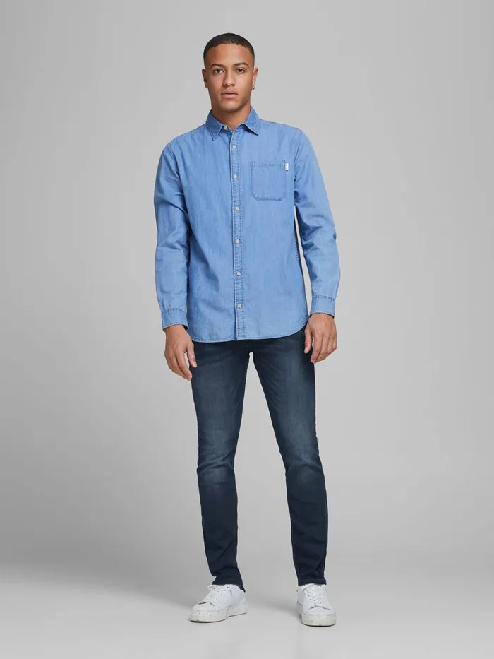 Jeans JACK and JONES Mens TIM ORIGINAL CJ 925 SLIMSTRAIGHT FIT JEANS Blue Blue Denim