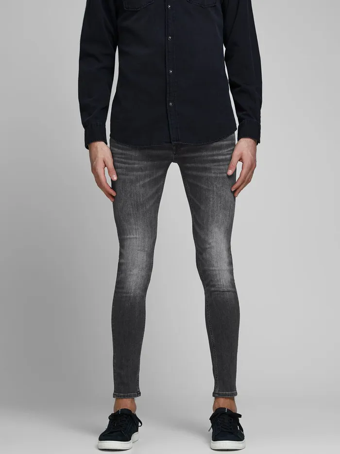 Jeans JACK and JONES Mens TOM ORIGINAL AM 817 SKINNY FIT JEANS Grey Black Denim