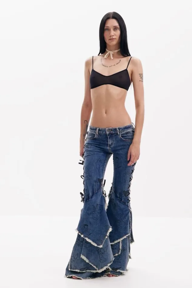 Jeans Women Desigual Denim Flare Maa Escot Blue