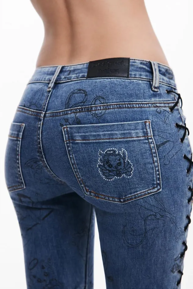 Jeans Women Desigual Denim Flare Maa Escot Blue