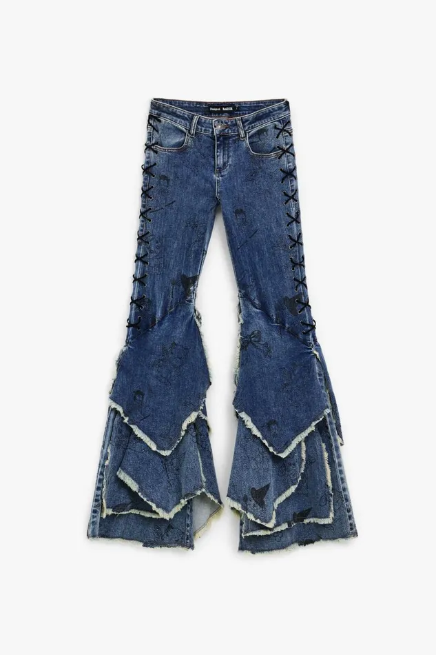 Jeans Women Desigual Denim Flare Maa Escot Blue