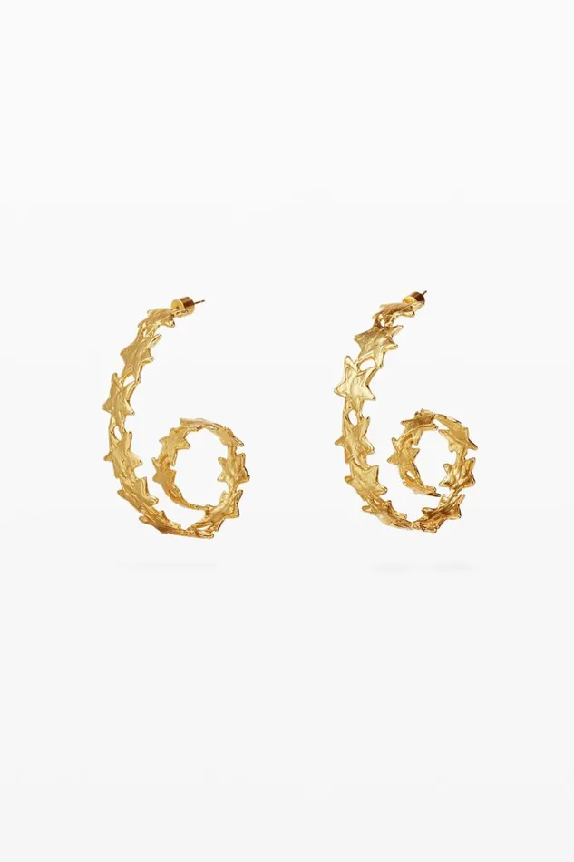 Jewelry Women Desigual Zalio Goldplated Spiral Star Earrings Materialfinishes
