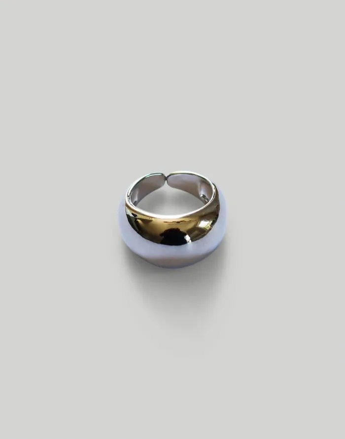 Jewelry Women Madewell Abcrete and Co The Adjustable Bold Dome Ring Silver