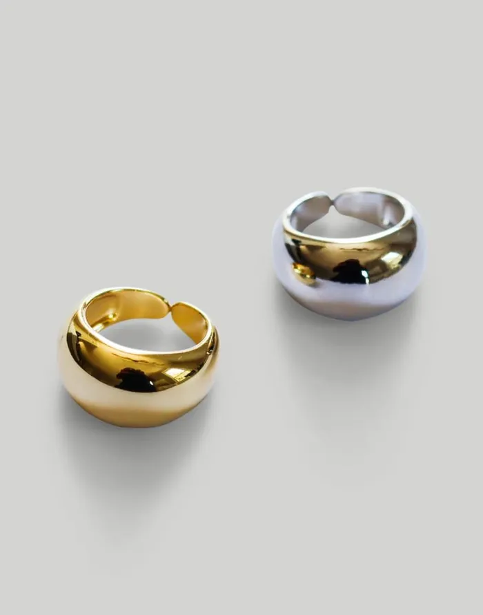 Jewelry Women Madewell Abcrete and Co The Adjustable Bold Dome Ring Silver