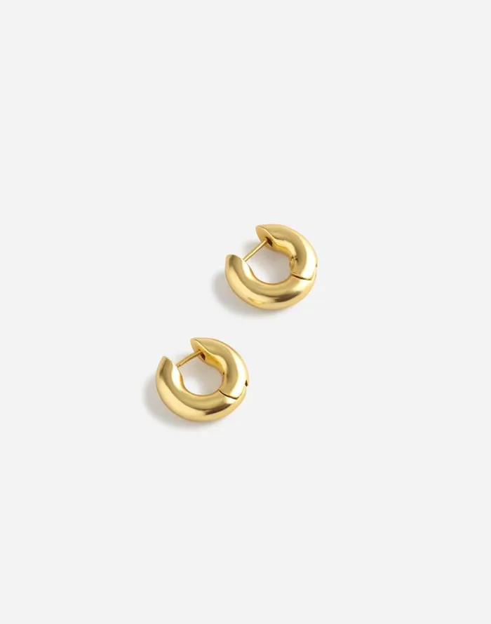Jewelry Women Madewell Chunky Donut Huggie Hoop Earrings Vintage Gold