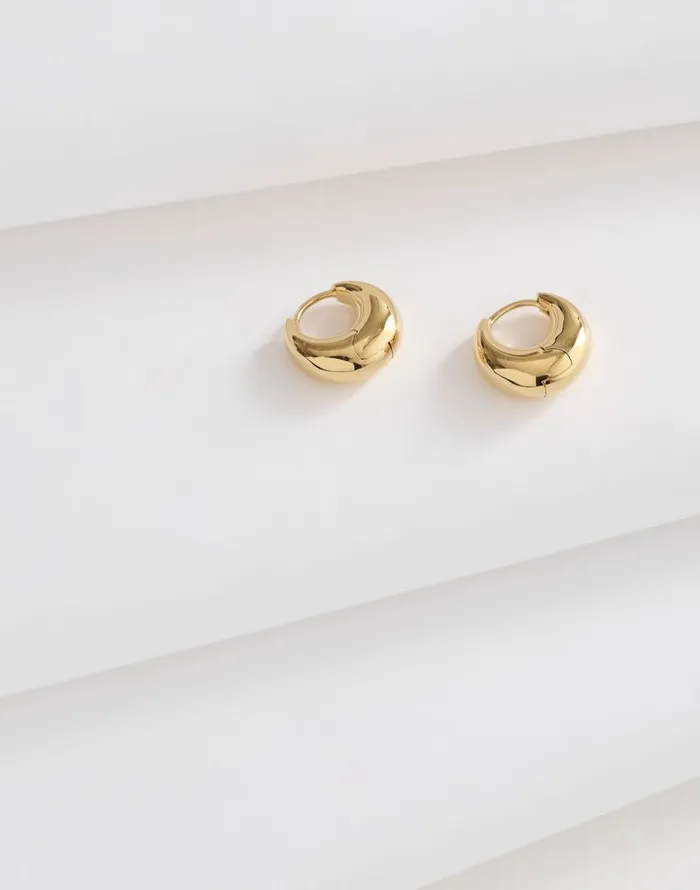 Jewelry Women Madewell DemiFine Puffy Hoop Earrings 14k Gold